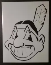 Cleveland Indians Chief Wahoo Stencil - Reusable Plastic for Art & Crafts