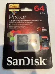 Sandisk Pictor 64 GB MicroSDXC UHS-1 Card With Adapter New $10.00