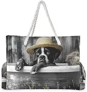 [YXYZRMY] Dog Bathtub Hat Beach Bag for Women Large Beach Tote Bag Zipper for Swim Gym Travel Daily