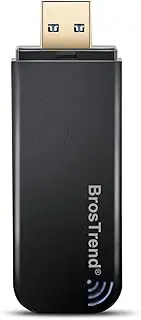 BrosTrend 1200Mbps USB WiFi Adapter for PC Laptop Desktop of Windows 11/10/8.1/8/7, USB3.0 WiFi Dongle, USB Computer Network Adapters Dual Band 5GHz 867Mbps + 2.4GHz 300Mbps
