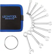 Small Wrench Set Metric 10 Pcs 4Mm to 11Mm Open End and Box End Spanner Wrenches
