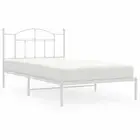 Metal Bed Frame With Headboard White 106X203 Cm King Single Size Steel King Sing