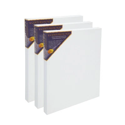 Centurion DLX Acrylic Linen Stretched Canvases - 1.5" Deep - [3 Pack - 18x24"]