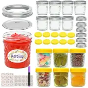 Mason Jars 6 OZ,16 PACK Glass Canning jars With Lids,Small Mason Jars For Jel...