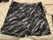 AND1 Men's Size 3XL Offense Basketball Shorts Black & Gray 8" Inseam Pockets NWT