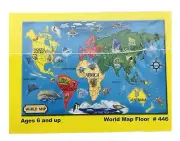 Melissa & Doug Jumbo World Map Floor Puzzle Learning 33 Pieces 2'x3' NIB Sealed