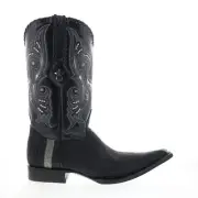 Los Altos 3X Toe Polished Stingray Mens Black Wide Cowboy Western Boots