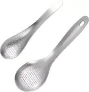 2Pcs Stainless Steel Garlic Ginger Fruit Vegetable Grater Spoon Press Garlic Cru