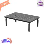 Adjustable Computer Monitor Stand with Storage for Desk, Black, 1 Pack