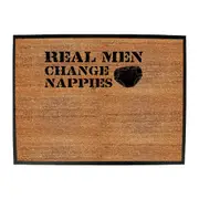 Real Men Change Nappies - Funny Novelty Doormat Man Cave Floor mat