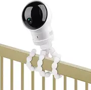 Tripod Baby Monitor Mount for Eufy Baby Monitor Camera, Flexible Baby Monitor Holder Crib Mount Without Tools or Wall Damage - White