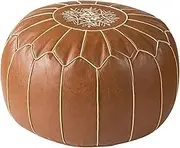 Pouf Cover for Foot Stool Ottoman Home Accent Embroidered Craft Decorative Floor Cushion, Color B, as described