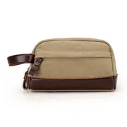 Canvas Large Capacity Casual Clutches Card Holder Phone Bag Key Coin Bag Khaki Colour