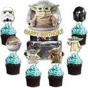 Baby Child Cake Toppers,25pcs Cupcake Toppers,Baby Child Birthday Party Supplies Cake Decorations For Baby Shower Party Supplies,Space Theme Party Decoration