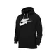 Nike 長袖T恤 NSW Fleece Hoodie 黑 白 男款 帽T【ACS】 BV2974-010