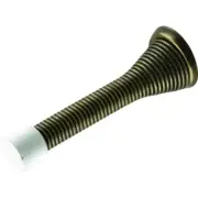 3 In. Baseboard Mount Spring Steel Door Stop 10 Pack Brass