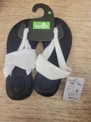 SANUK WHITE WITH YOGA SLING 2 WOMENS SIZE 6 FLIP-FLOPS NEW SHIPS FAST!!!