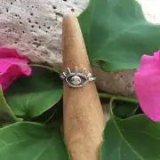 Evil Eye Sterling Silver Toe Ring Midi Ring