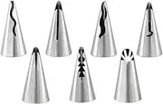 A Set of 7pcs Stainless Steel Russian Ruffle Skirt Icing Piping Tips Nozzles Pastry Cake Cupcake Decorating Baking Tool