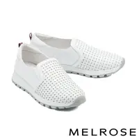 在飛比找momo購物網優惠-【MELROSE】美樂斯 百搭編織鏤空造型牛皮厚底休閒鞋(白