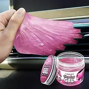 FiveJoy Car Cleaning Gel, Universal Cleaning Putty for Car Interior, Reusable Auto Detailing Tools Slime Car Cleaning Supplies for Car Vent, Keyboard Cleaner, 1 Pack (Pink)