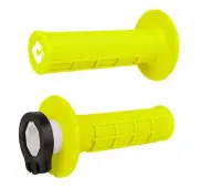 ODI V2 Lock-On HALF WAFFLE MX Grips (2&4-Stroke) -FLO YELLOW- Made in USA