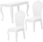 Doll House Mini Furniture Plastic Table and Chair Set Mini Kitchen Toy Abs Material Non-Burrs Easy to Assemble