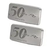 Sea Ray 50 Anniversary 3 X 1 1/2 In Silver Soft Foam Raised Boat Decals (Pair)