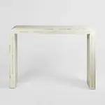 [OneWorld Collection] Eloise Bone Inlay Curved Console Table White