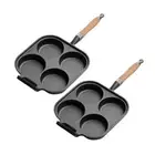 Soga 2X 4 Mold Cast Iron Breakfast Pancake Omelette Non Stick Fry Pan