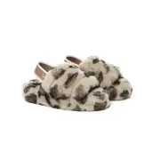 AUSTRALIAN SHEPHERD® UGG Kids Slingback Fluffy Slides Leopard Puffy - Leopard / AU Kids 11-12 / EU 29-32