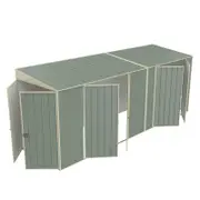Build-a-Shed 1.5 x 5.2 x 2.0m Green Skillion Double Plus Double Hinged Side Doors Shed