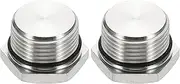 sourcing map NPT Pipe Plug Fitting, 304 Stainless Steel NPT3/4 Male Outer Hex Thread for Plumbing Fixed with Sealing Rubber Ring Pack of 2