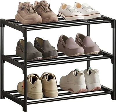 3-Tier Shoe Rack, Slim Shoe Rack Storage, Anti-Rust Coating, Suitable for Dormit