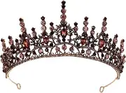 [Healvian] Baroque Crown Jewelry for Prom Headdress Accessory for Women Queen Headband Bride Crown Gothic Crown Gothic Wedding Headpiece Bridal Headdress Retro Crown Alloy Purple