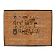 Alcohol In Wine There Is Wisdom - Funny Novelty Doormat Man Cave Floor mat
