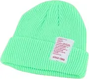 [Minkissy] Cotton Baby Beanie Hat Knitted Cap for Infants Warm Knitted Hat for Baby Shower Photo Sessions Light Green