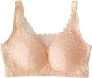 [XWSM] Breast Prosthesis Pockets Bra Mastectomy Post Surgical Bra Everyday Sports Bras For Women Wireless Sexy Lace Underwear (Color : Pink, Size : L/Large), Pink