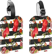 [WOSHJIUK] Luggage Tags,2 Pack Labels Suitcase Tags,Striped Plant Fruit,Luggage Tags Privacy Protection Travel Bag Tag