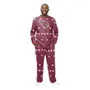 FOCO NFL Men's Arizona Cardinals Primary Team Logo 2 Piece Ugly Pajama Set