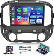 2+64G Android Car Radio Car Stereo for Chevrolet Colorado/GMC Canyon 2015-2019, Wireless Carplay Android Auto, 9’’ Touchscreen, GPS, Mirror Link, AHD Backup Camera, Bluetooth, WiFi/FM RDS/MIC