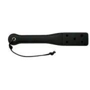 Spartacus Enterprises Black Latigo Leather Slapper With Holes 12 Inch
