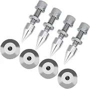4 PCS Speaker Spike, Silver Copper Speaker Spike Set, Speaker Spike Isolation Stand with Base Pad Feet Mat for Subwoofer CD DVD Player Audio Amplifier Recorder, HiFi Speaker Fram