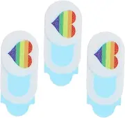 Angoily 3pcs Camera Cover Face Ring Phone Front Cover Streaming Mic Light Neon Hide Emergency Stop Sticker Webcam Cover Rainbow Air Cam Cache Case Stickers Tape Link Abs Colorful