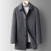 在飛比找Yahoo奇摩購物中心優惠-米蘭精品 毛呢外套羽絨大衣-中長版羊毛雙面呢修身防寒保暖男外