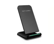 Fast Charge Heavy Duty Universal 2 Coils Fast Wireless Charging Pad Stand - Black