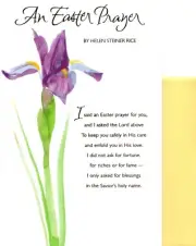 Happy Easter Prayer Purple Iris Irises Helen Steiner Rice Greeting Card