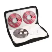 80Disc CD Holder DVD Case Storage Wallet VCD Organizer Faux Leather Bag 2024