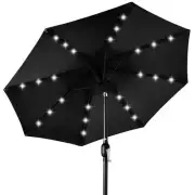 Best Choice Products Market Umbrella Solar LED Lighted UV-Resistant Fabric Black