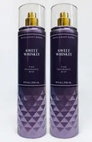 2 Bath & Body Works SWEET WHISKEY Fine Fragrance Mist Body Spray 8 oz